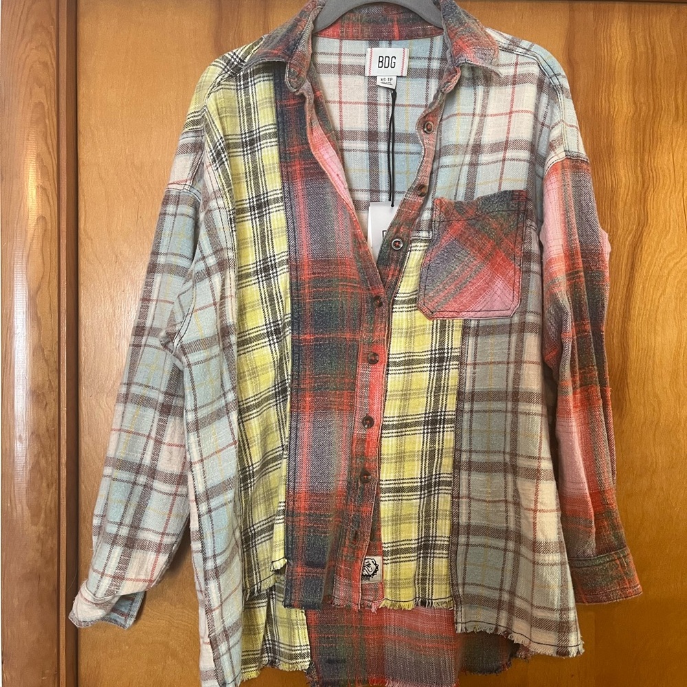 BDG Vibrant Plaid Button-Up Shirt